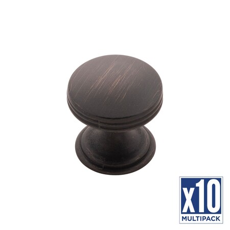 Hickory Hardware Knob 1 Inch Diameter, 10PK P2140-VB-10B
